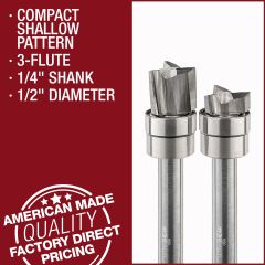 compact shallow pattern router bit