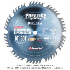 Amana Tool Electro-Blu 10” 50-tooth Combination Table Saw Blade