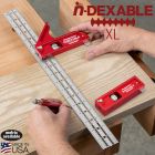 XL Combination Square with 18-inch blade marking square line on hardwood