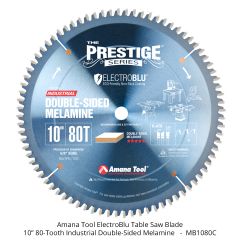 Amana Tool Electro-Blu 10” 80-tooth Double-Face Melamine Table Saw Blade