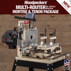 Multi-Router shown with all accessories included in Mortise and Tenon Package
