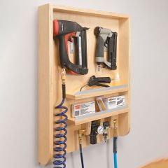 SN11738 All of your pneumatic tools, your hoses, and all of your accessories are kept closely and organized with the Wall-Mounted Air Tool Cabinet.