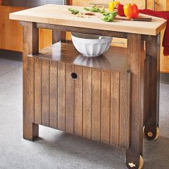 Here’s a kitchen cart with plenty of style and functionality.
