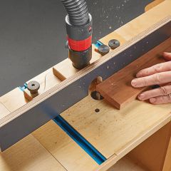 WS25448 Here’s a shop-built router table with a compact fence design, easy micro-adjust, and dust collection.